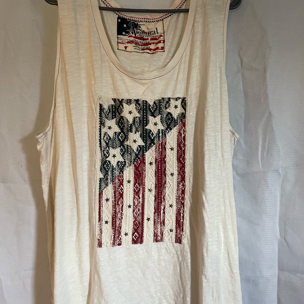 American Flag Sleeveless Top - Cream